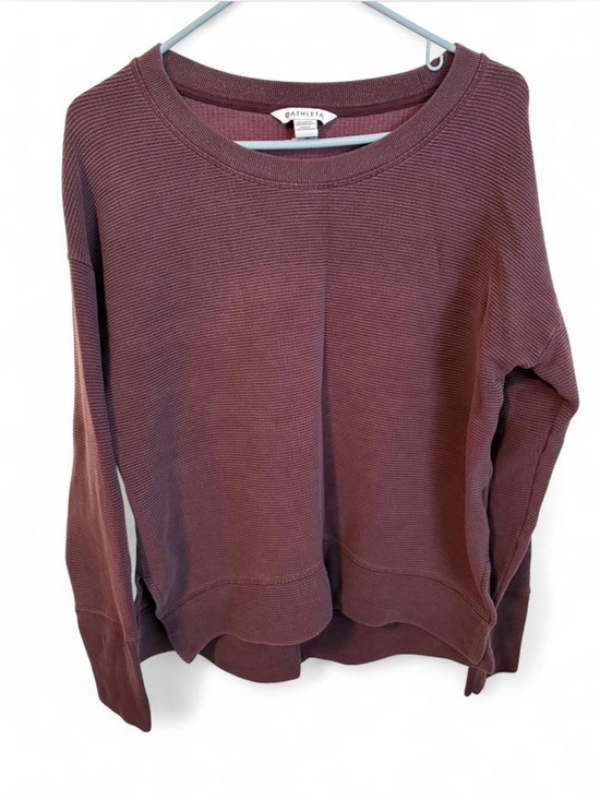Athleta Tops - Athleta Women's Crewneck Waffle Knit Pullover - Plum